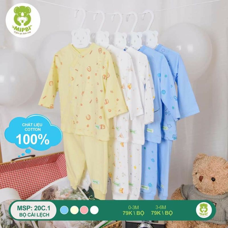 bộ sơ sinh mipbi cotton mềm