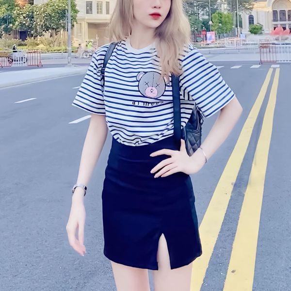 Áo Armous Striped Teddy Tay Ngắn