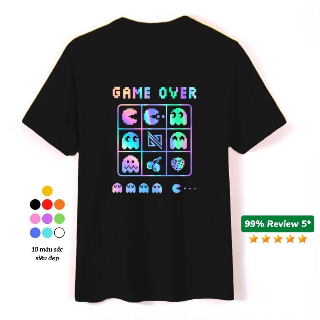 Áo Thun Phản Quang Game Over nam nữ Unisex freesize 45-65kg- AQ STORE