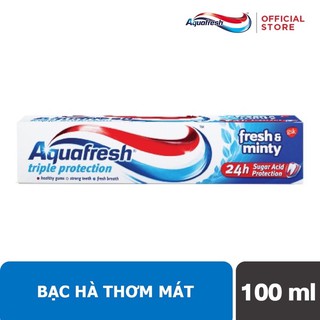Kem đánh răng Aquafresh Fresh & Minty (Nhập khẩu CHÍNH HÃNG từ ANH - GSK) 100g