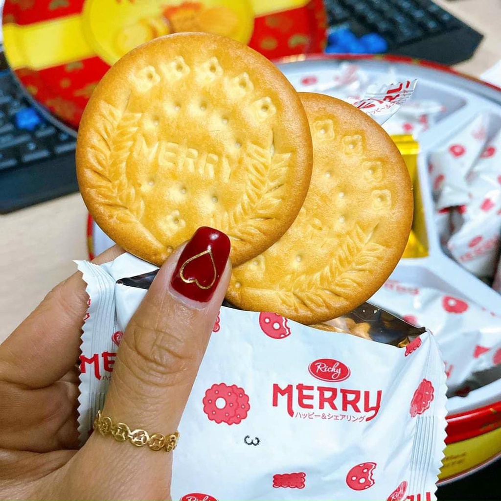 Bánh quy sữa Merry 192gr Richy, bánh quy sữa cao cấp thơm ngọt giòn xốp