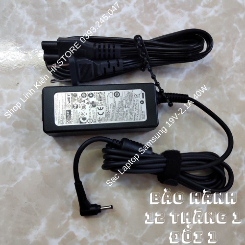 Sạc Laptop Samsung 19V-2.1A 40W Samsung NC10 ND10 NC20 N310 N108 N310 N120 N110 305U1A 520U4 530U3 530U3B 530U3C NP900