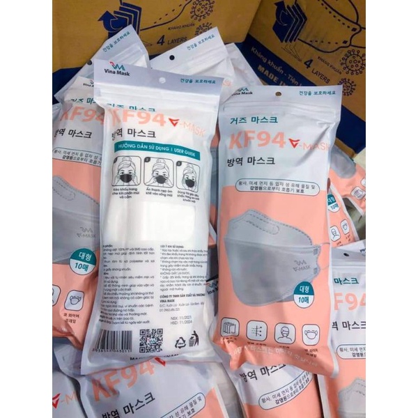 THÙNG KHẨU TRANG KHÁNG KHUẨN KF94 4D VINA MASK 300 CHIẾC | BigBuy360 - bigbuy360.vn