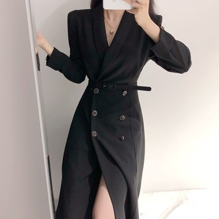 [order 7-15 ngày] Đầm cổ vest thiết kế kèm đài MS105