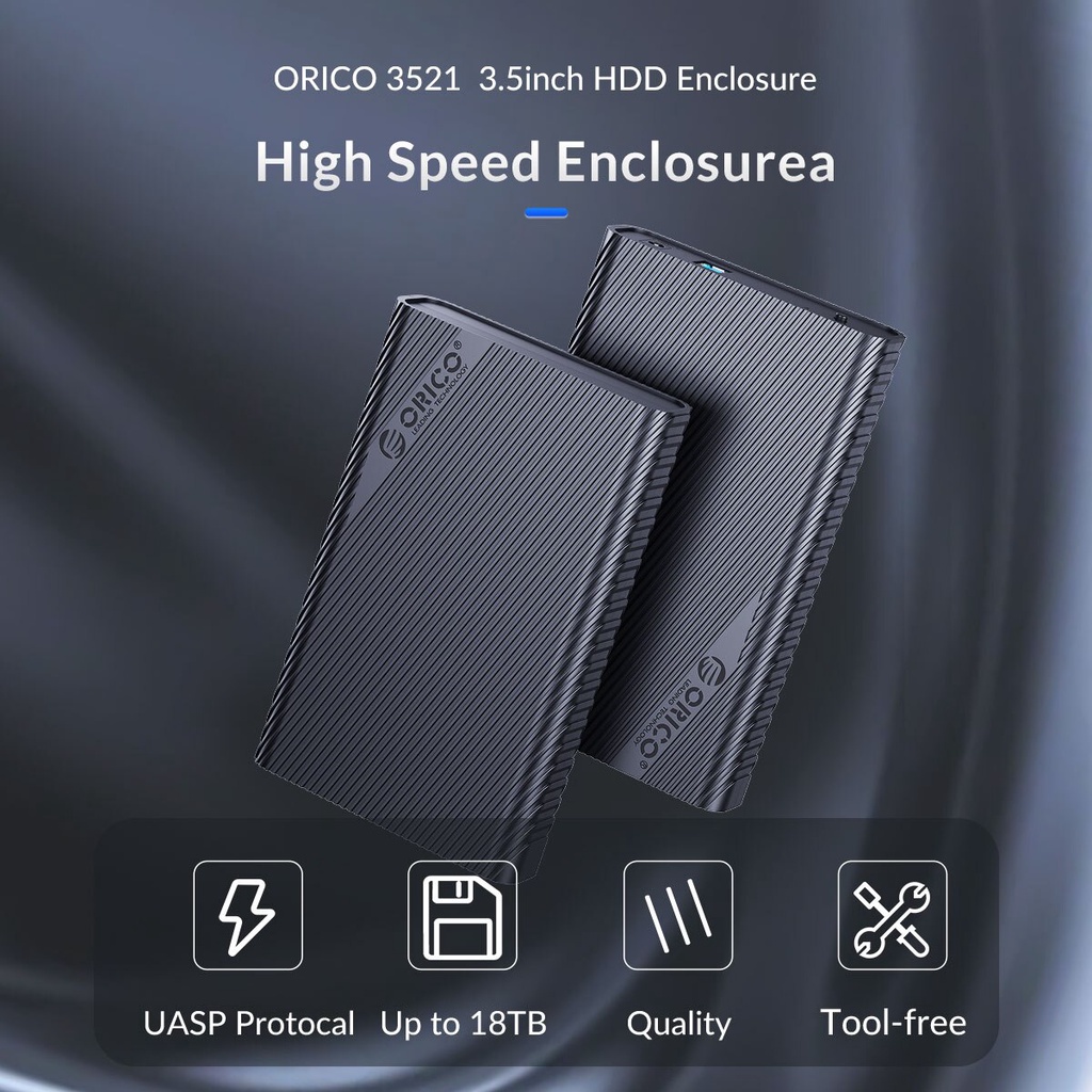 Vỏ ngoài ORICO bảo vệ ổ cứng 3.5 SATA 3.0 đến USB 3.0 5Gbps 12V2A （3521)