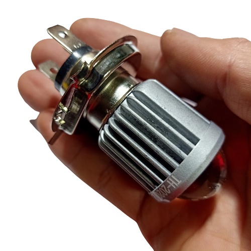 Bóng Đèn Pha Bi Cầu Mini Chân H4 Siêu Sáng , 2 Chế Độ Vàng Và Trắng, Lắp Wave, Sirius, Exciter, Lead, Sh