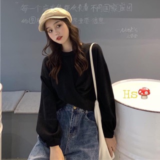 [Mã MA10K giảm ngay 10k] ÁO CROPTOP XOẮN EO DÀI TAY