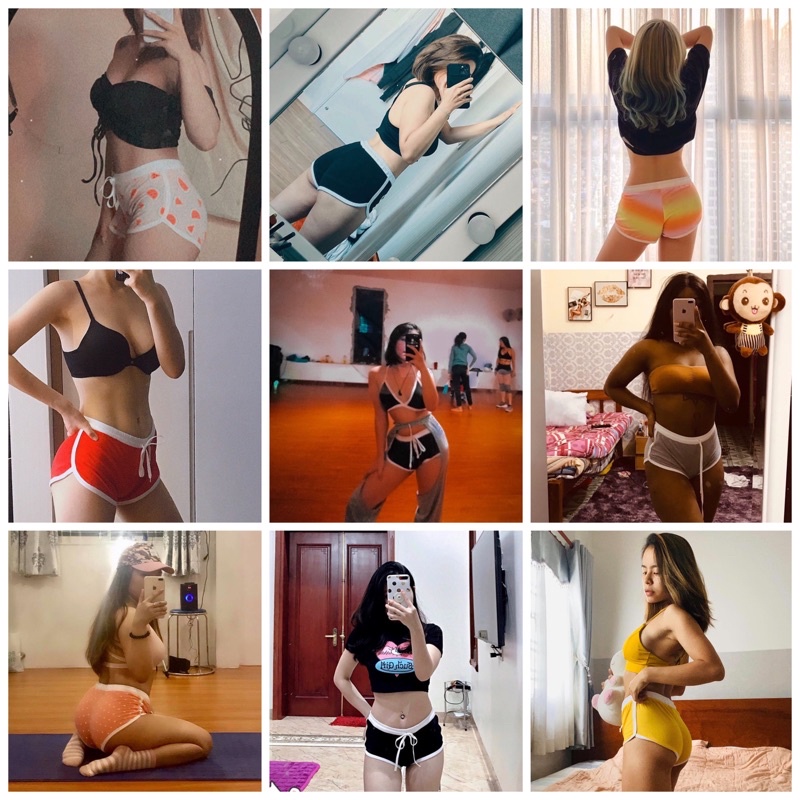 Quần Booty Short ngắn viền trắng ôm mông có size từ 40-70kg LOVEKIUTEE