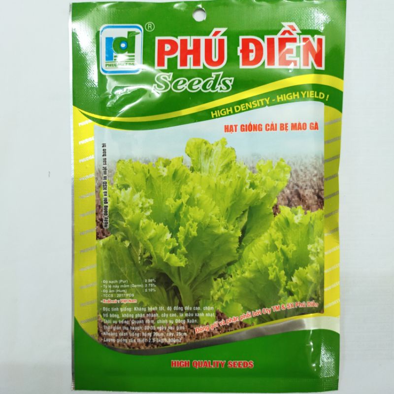 Hạt giống cải bẹ mào gà , đóng gói 10gr, dễ trồng