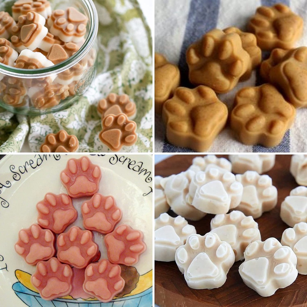 Khuôn silicon Anaeat họa tiết dấu chân thú cưng với 10 ngăn để làm bánh kẹo thủ công