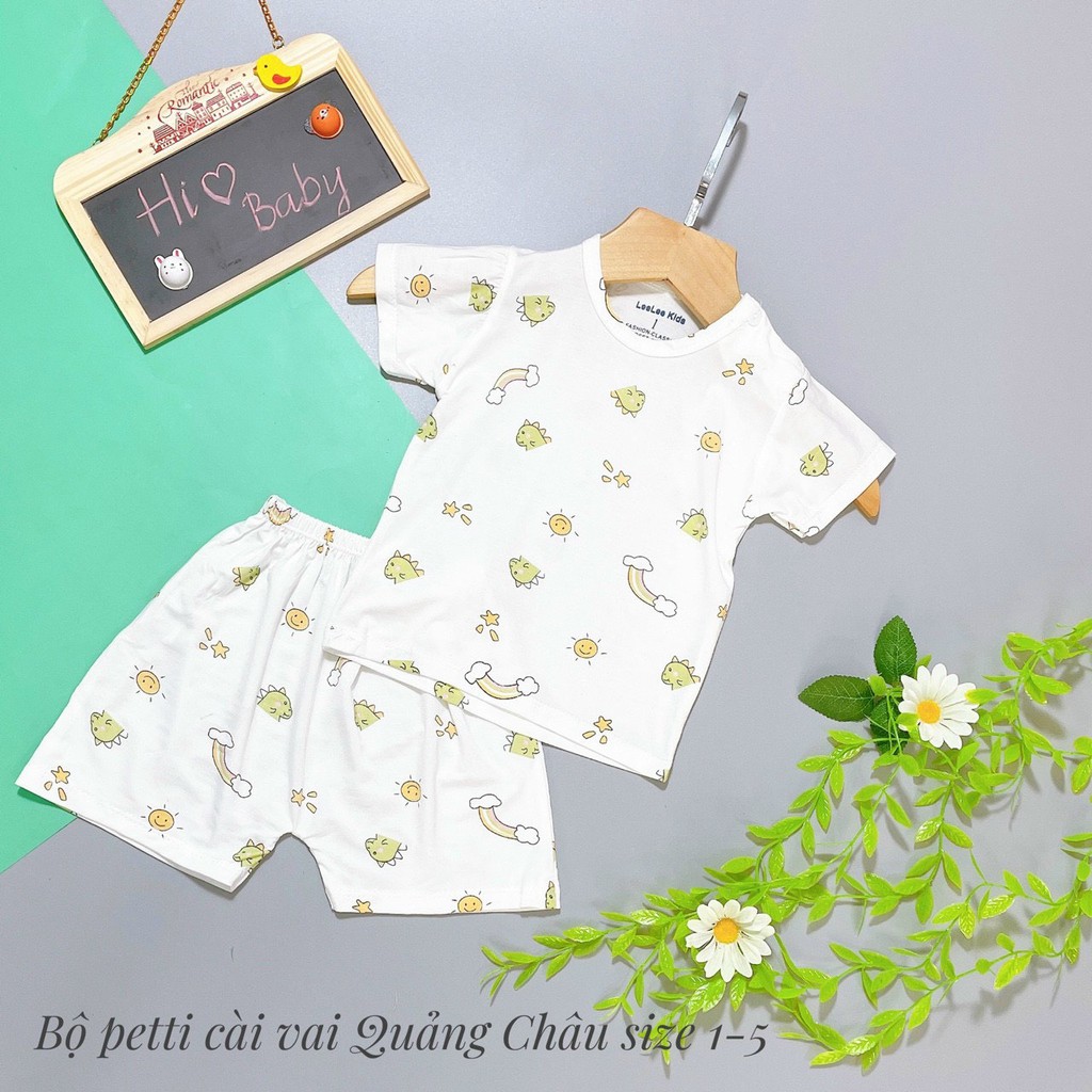 Bộ cộc tay pettit nền trắng Lee Lee Kids