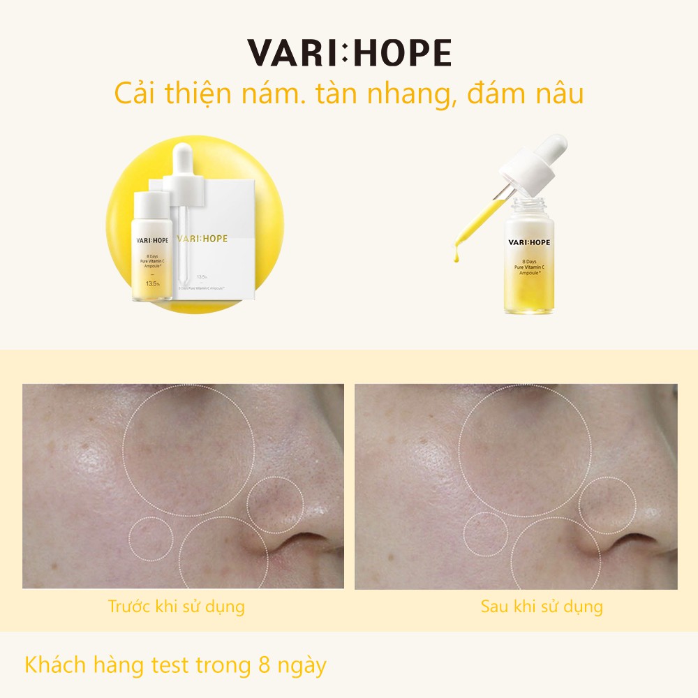 Tinh Chất VariHope Dưỡng Trắng, Mờ Thâm Trong 8 Ngày Vari:hope Pure Vitamin C Ampoule Plus 15ml | BigBuy360 - bigbuy360.vn