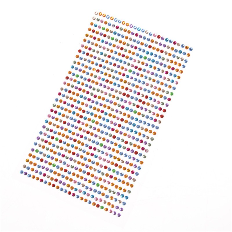 Set 750 Hạt Đá Pha Lê Tự Dính 3mm Trang Trí Điện Thoại / Xe Hơi