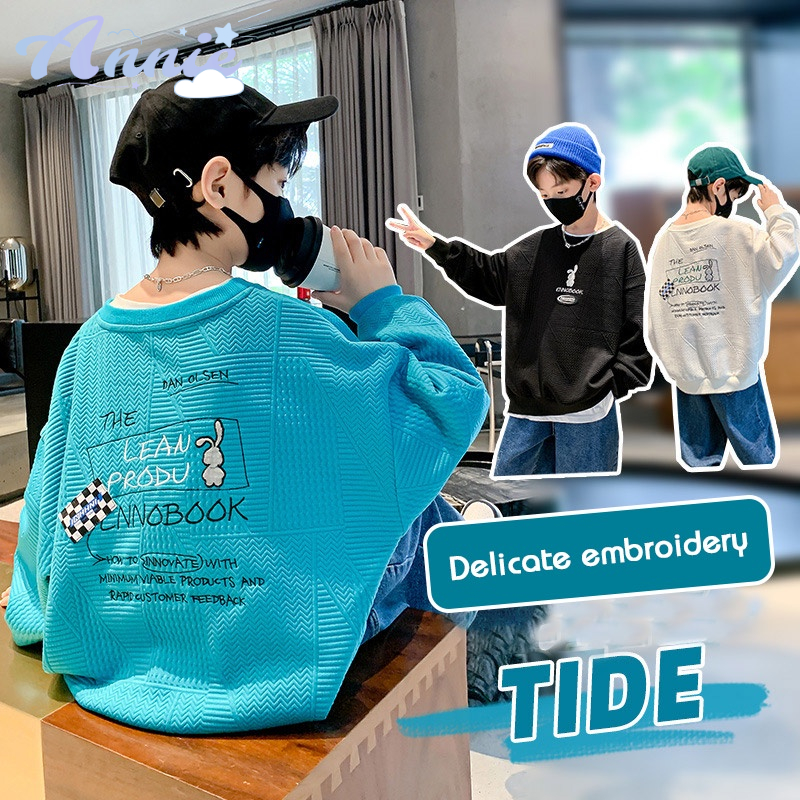 Áo sweater Tay Dài Dáng Rộng Thời Trang Mùa Thu Mới Cho Bé Trai