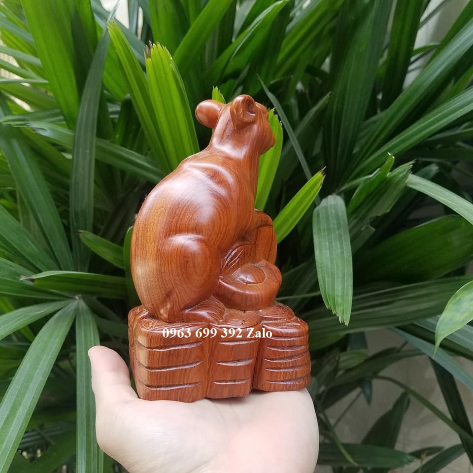 Tượng con chuột gỗ hương