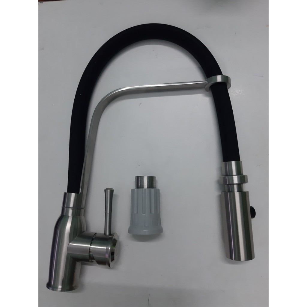 Vòi rửa chén nóng lạnh SUS304 cần bẻ Silicon, vòi rửa chén bát nóng lạnh inox 304.