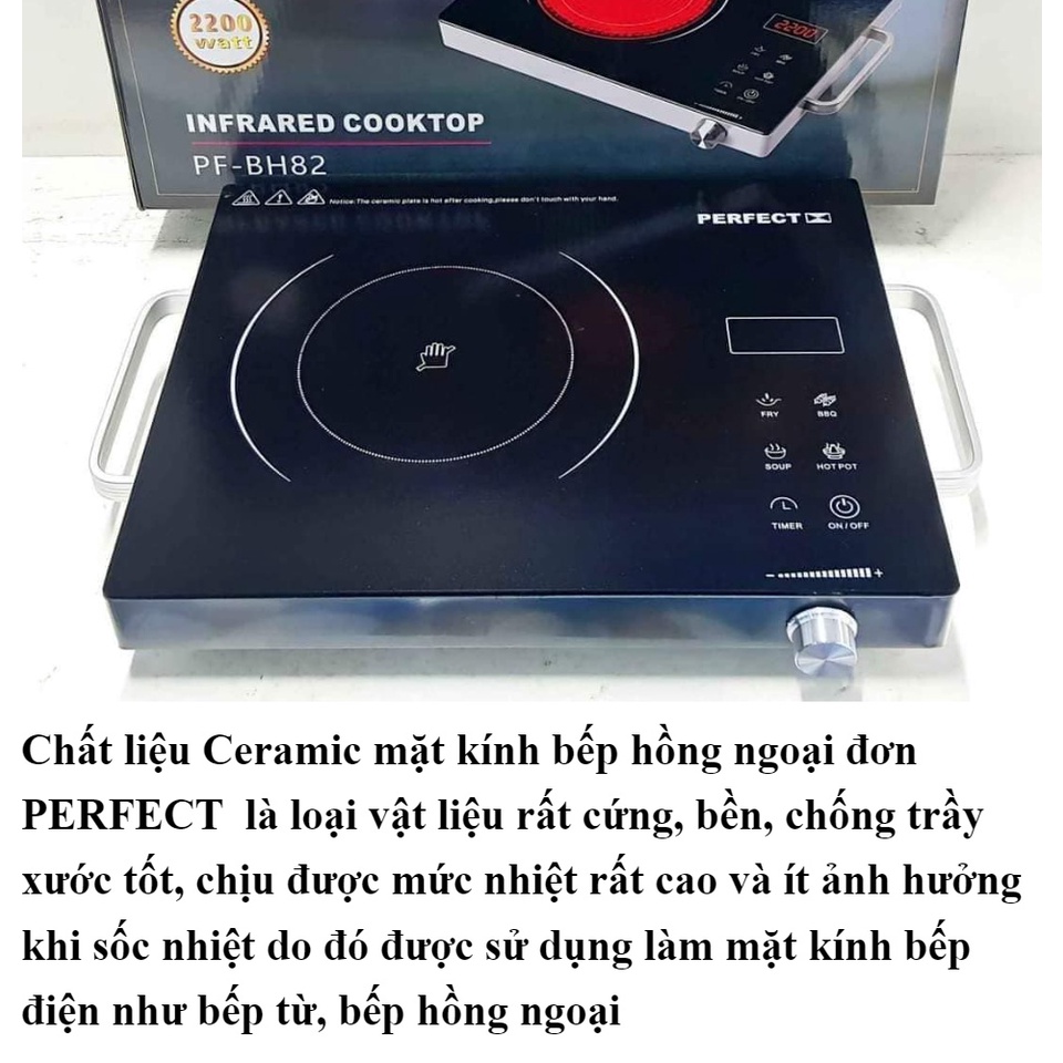 Bếp Nấu Hồng Ngoại Cao Cấp, Mặt Kính Ceramic  Không Kén Nồi Tiết Kiệm Điện Tặng Kèm Bộ Dao Cao cấp