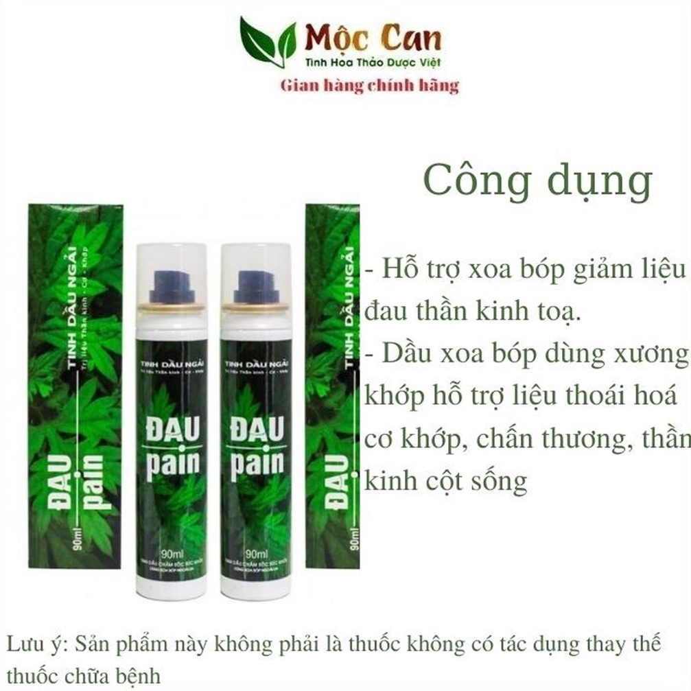 Dầu ngải cứu xoa bóp xương khớp Pain Oil hỗ trợ đau mỏi vai gáy, sưng cơ 90ml