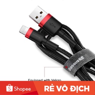 Cáp sạc lightning kevlar baseus calklf hỗ trợ 1.5a max, dây bọc dù chống đứt, truyền dữ liệu tốc độ cao 1m/2m/3m