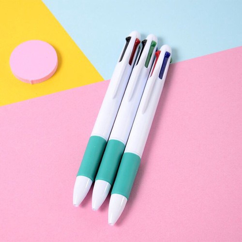 [1 BÚT GỒM 4 NGÒI 4 MÀU] Combo 20 Bút bi 4 màu nhựa trắng cao cấp mực đều nét đẹp