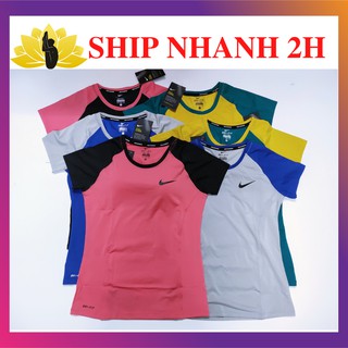( CÒN SIZE S ) Áo thun tập thể thao gym yoga chất thun lạnh mát và thấm hút mồ hôi tốt phối màu 053