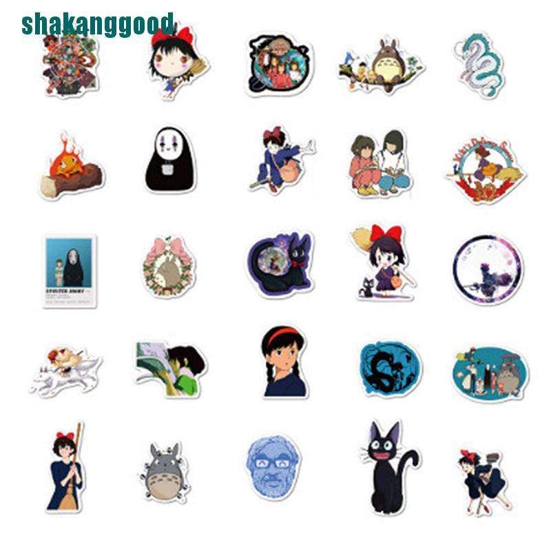 Set 100 Sticker Hình Nhân Vật Phim Spirited Away Trang Trí Laptop