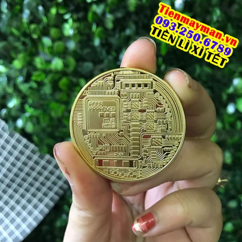 Đồng Xu Bitcoin Mạ Vàng 24K