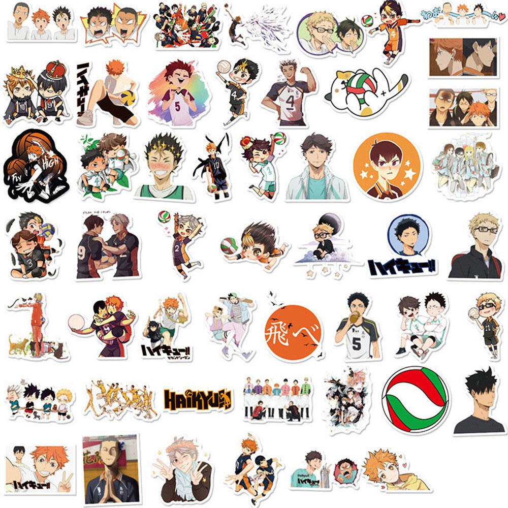 Mmluck Nhãn Dán Anime Haikyuu Kawaii Dễ Thương Trang Trí Văn Phòng / Xe Máy / Hành Lý / Xe Đạp / Tr
