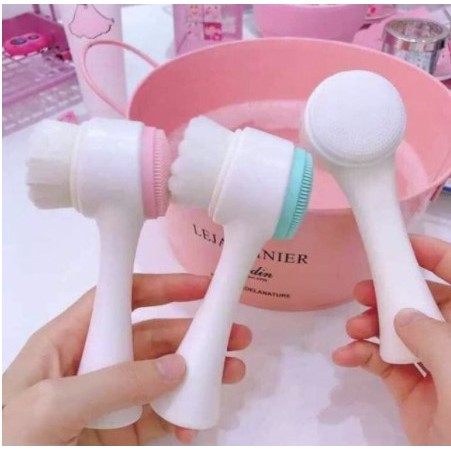 ❌Hàng Mới Về❌ Cây Cọ Rửa Mặt 2 Đầu Cầm Tay Bằng Silicon Mềm Mịn Massage Làm Sạch Da 88179 HOME STORE88