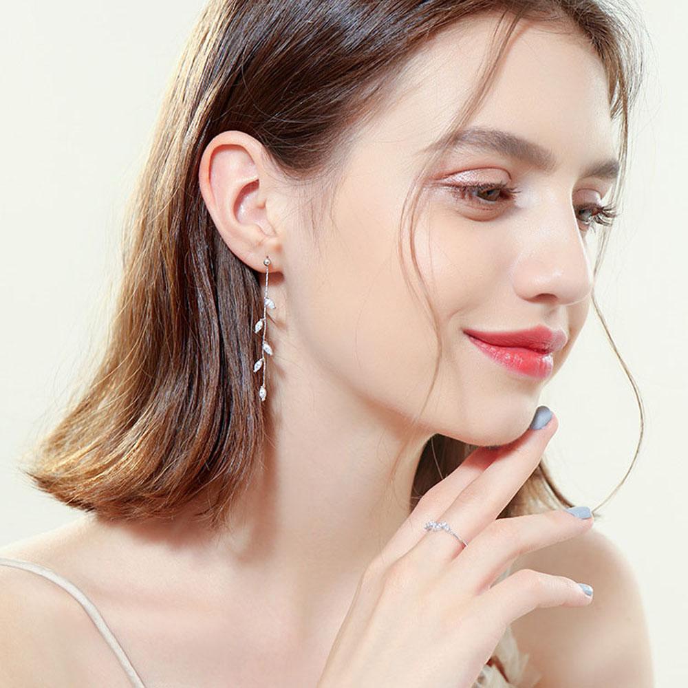 Bông Tai Dáng Dài Hình Chiếc Lá Thanh Lịch|Quà Tặng Đám Cưới Thời Trang Cho Nữ