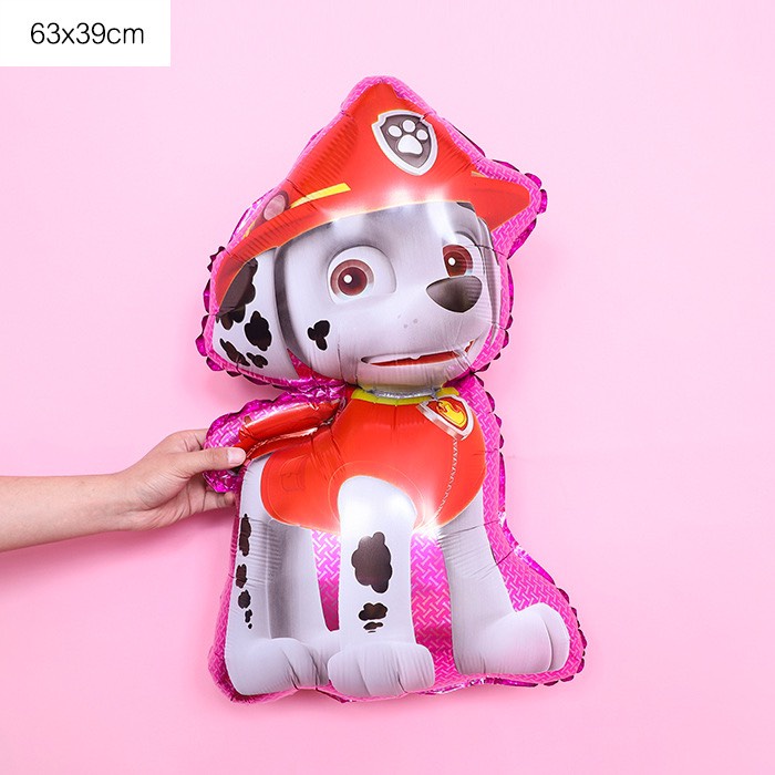 Bóng nhôm hình cún trang trí sinh nhật đầy tháng chủ đề chó cứu hộ chó vàng, nâu, đỏ, I love you PK54