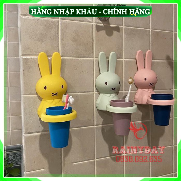 [Hàng Chuẩn Loại 1] Bộ kệ giá treo để cốc ly nhựa đựng bàn chải kem đánh răng dán tường xinh đẹp dễ thương hình thú