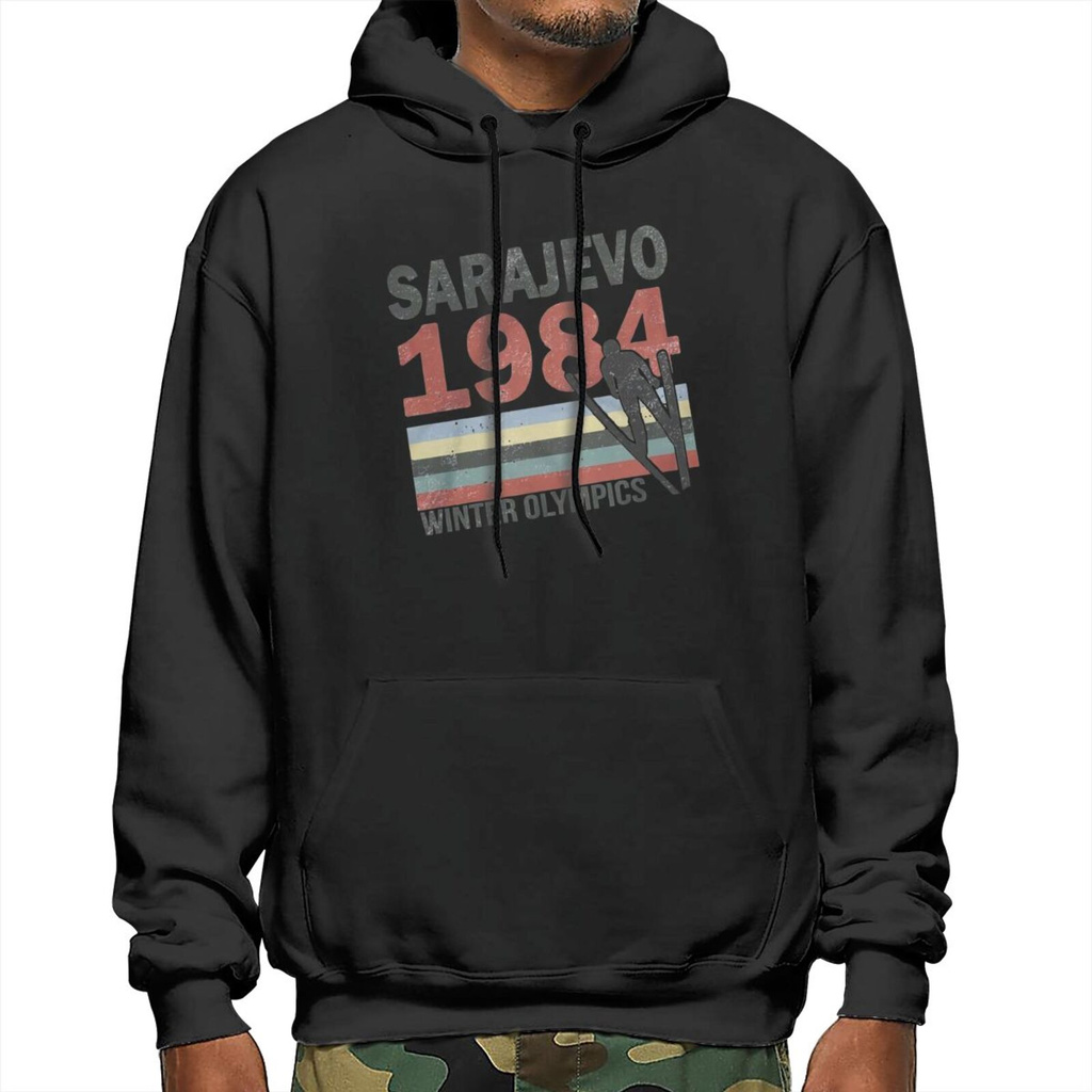 Áo Khoác Hoodie Thể Thao In Hình Game Olympic 24h Sarajevo 84 1984 Phong Cách Retro