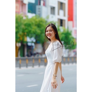 Đầm Midi cổ vuông tay phồng (Oak Dress)