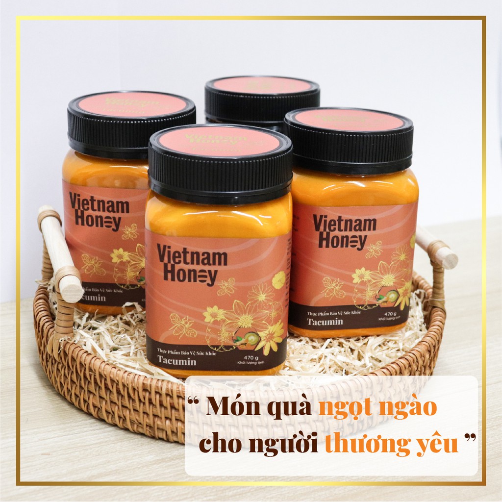 TOP1[Mua 2 giảm 15] Mật ong Nghệ sữa chúa Tacumin Vietnamhoney Beera hỗ trợ giảm viêm loét dạ dày, tá tràng(1 lọ x 470g)