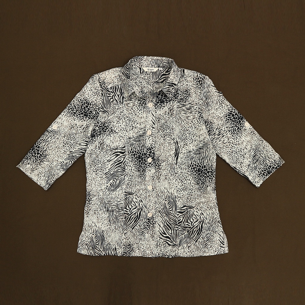 Áo sơ mi vin Nhật hoạ tiết vằn vện đốm