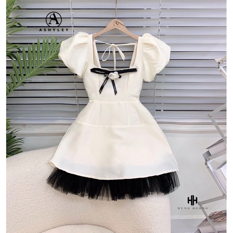 VÁY TAFTA PHA LƯỚI