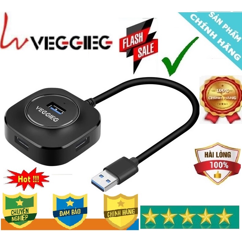 Hup Chia Cổng Usb 3.0 / 2.0 Veggieg 1 To 4 For PC , Laptop