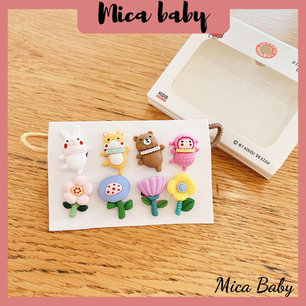 Set kẹp tóc, thun cột tóc cho bé hình động vật nhỏ dễ thương Mica baby KT18