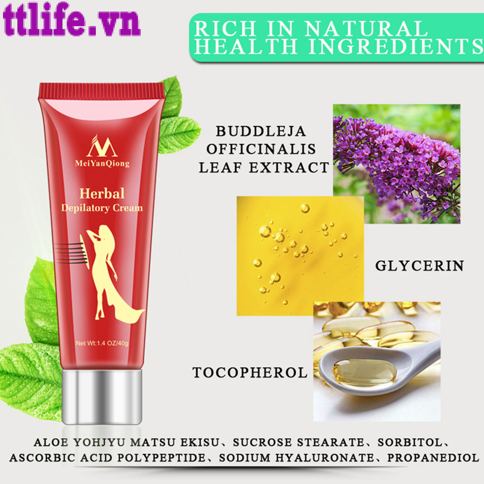 (Hàng Mới Về) Kem Tẩy Lông Meiyanqiong Chiết Xuất Thảo Mộc Không Đau 40g | BigBuy360 - bigbuy360.vn