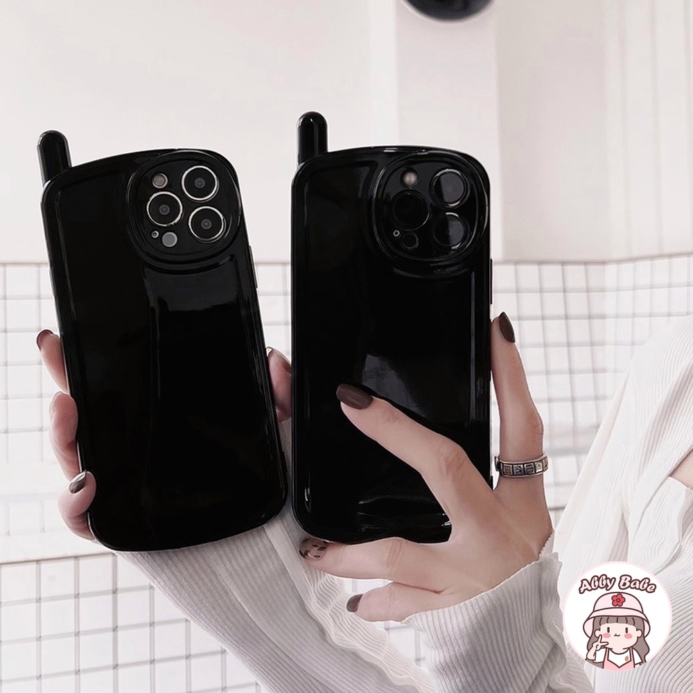 Ốp Điện Thoại TPU Mềm Nhám Màu Đen Họa Tiết Ăng Ten 3D Cho IP 13 12 11 Pro Max X XS XR 8 7 Plus