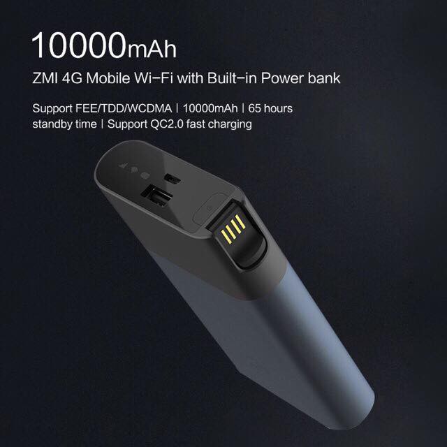 Bộ Phát Wifi 4G Xiaomi Zmi MF 885 Kiêm Sac Dự Phòng 10.000Mah