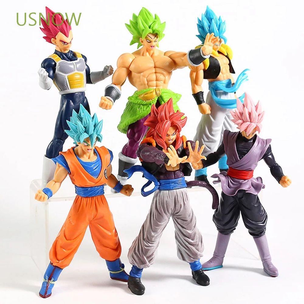 USNOW Desktop Ornaments Super Saiya Figures Anime Figure DBZ Model Dragon Ball Figures Collection Model PVC Figure Brinquedo Toy Model Toys 6pcs/set Goku Jiren Son Goku Figures