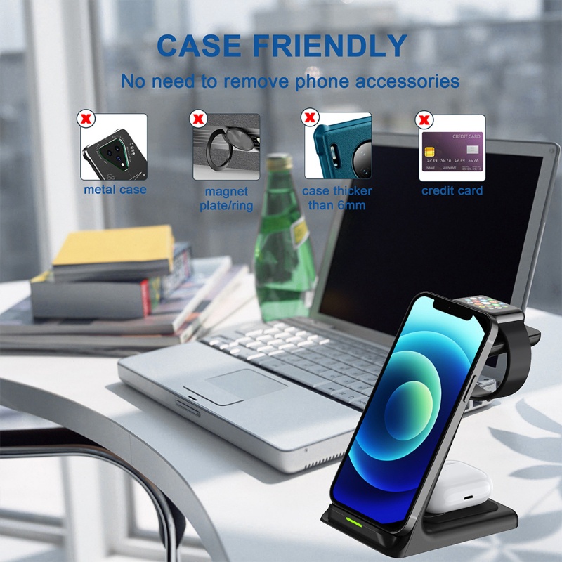 Đế Sạc Không Dây Nâng Cấp 3 Trong 1 Cho Điện Thoại Iphone
