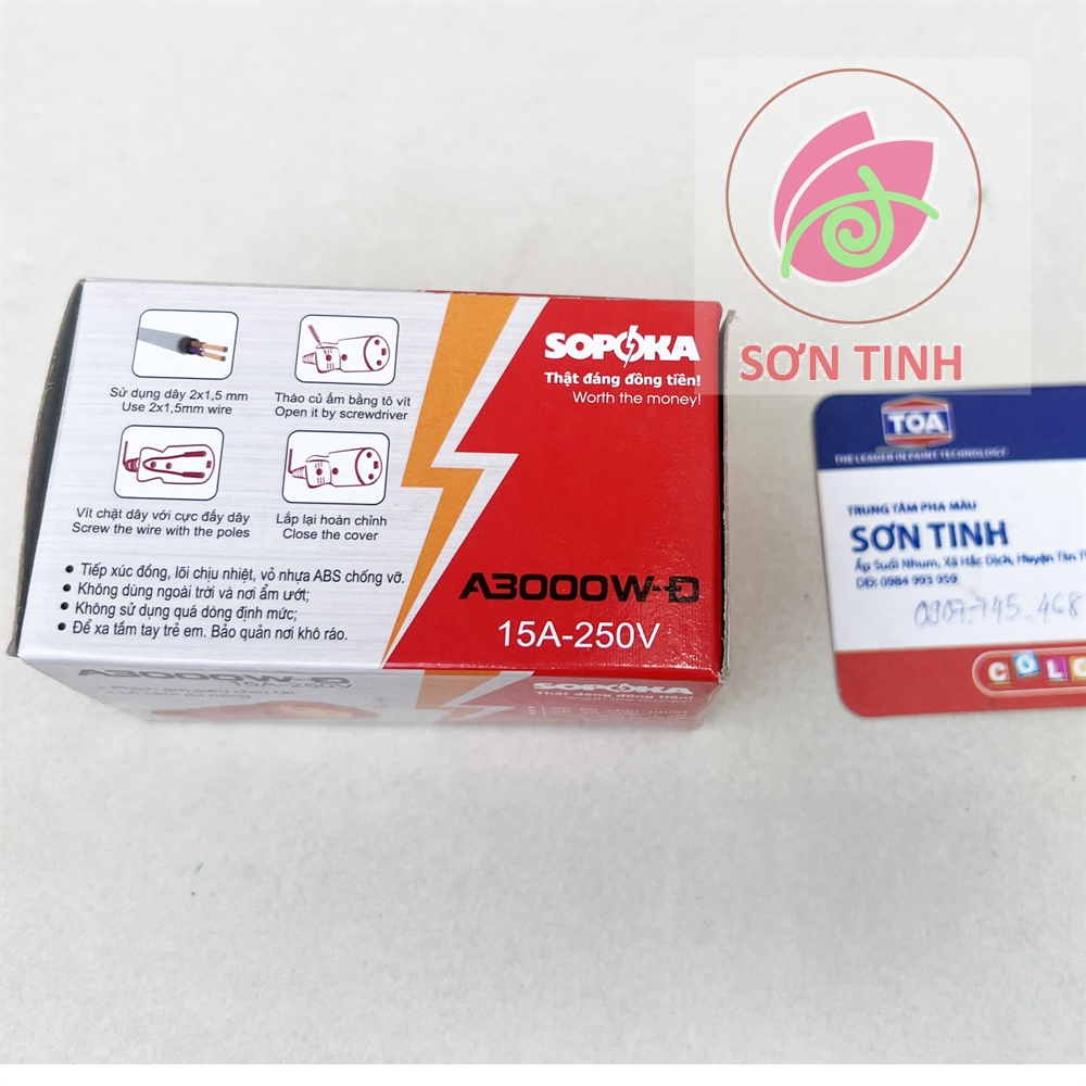 Phích Âm Điện - Phích Cái Siêu Chịu Tải A3000W-Đ Sopoka Chịu Nhiệt