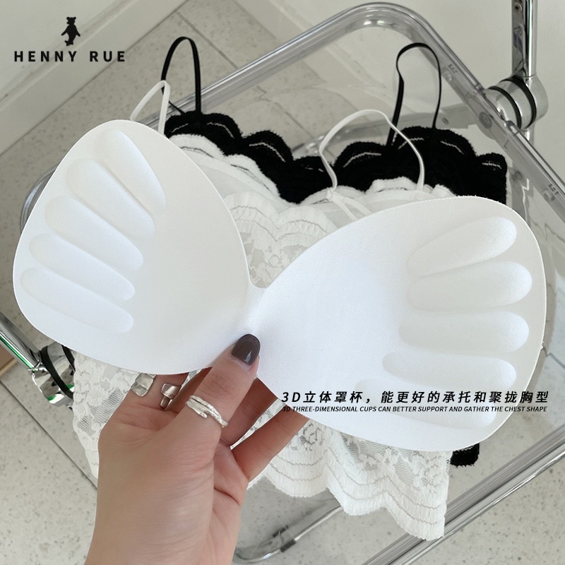 Áo bra ren croptop. Áo Lót Ren nữ Không Gọng có mút nâng ngực