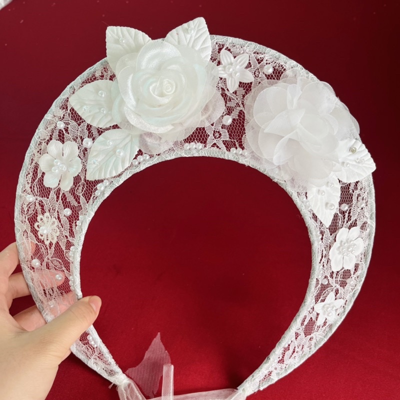 Mấn Vành Ren Trắng Thiết Kế Đủ Mẫu_ Phụ Kiện Đội Đầu Cô Dâu