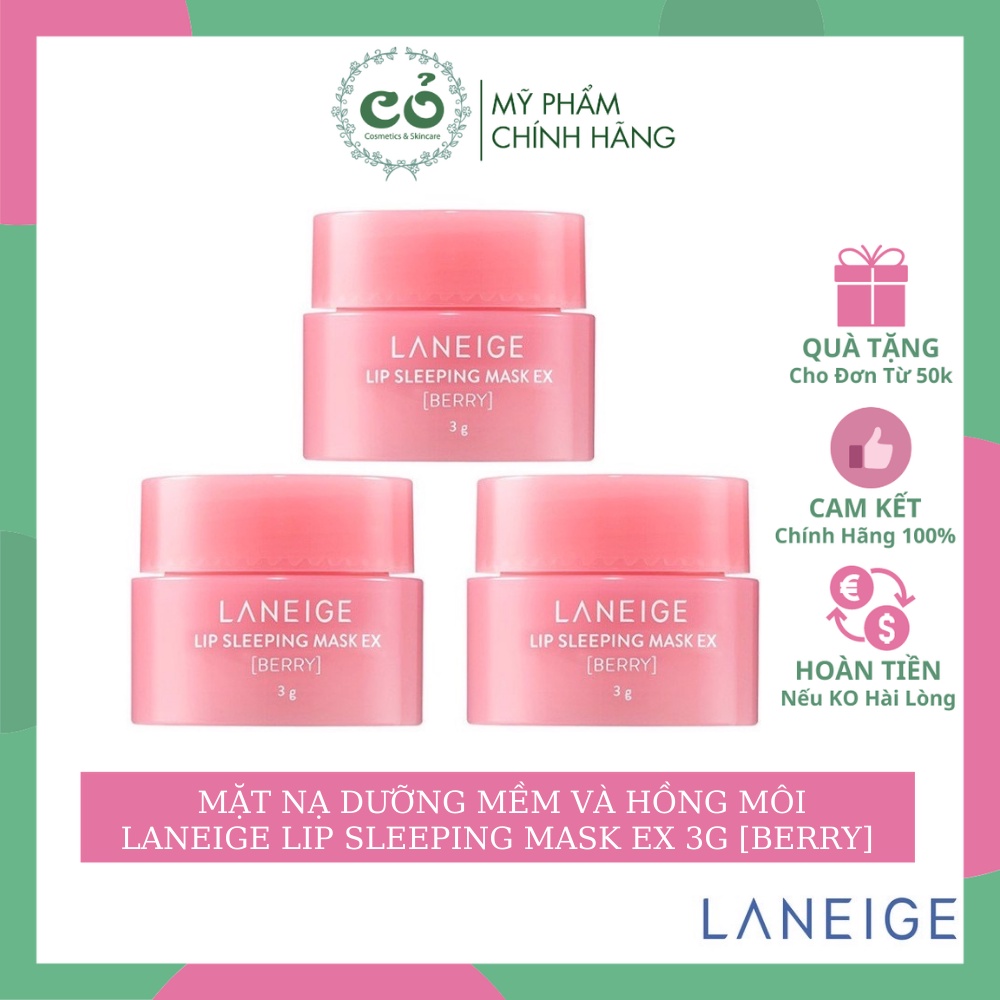 [Mã SKAMPUSHA9 giảm 8% đơn 250K] Mặt Nạ Dưỡng Môi Laneige Lip Sleeping Mask Ex 3g [Berry]