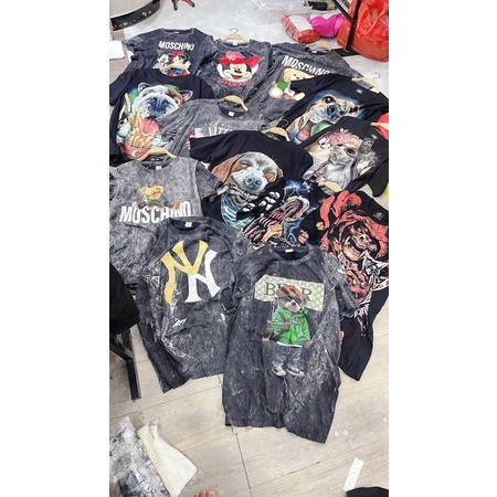 Áo thun loang thái nam nữ tay lỡ unisex