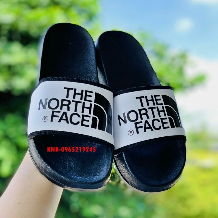 Dép The North Face Kiểu Dáng Quai Ngang nam nữ in chữ nổi❤️ FREESHIP + HỘP ❤️ dép thể thao để ip siêu bền đen quai trắng